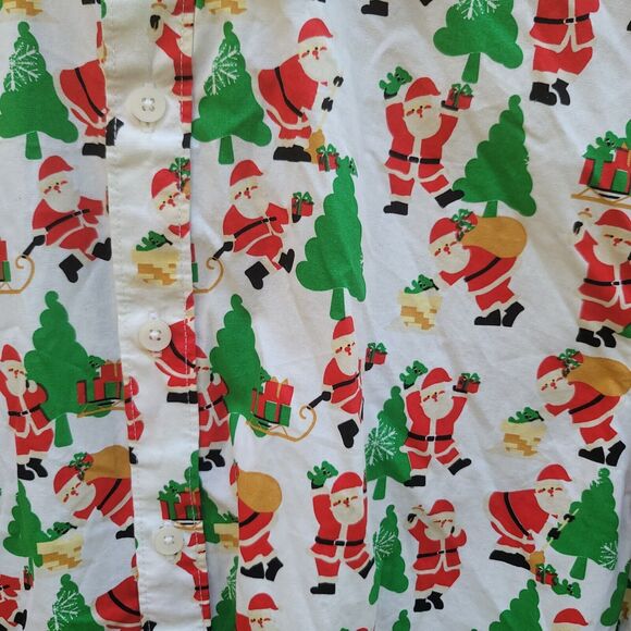 Denim & Flower Ricky Singh Santa Christmas Tree Button Up Shirt Mens Size M - Picture 2 of 11